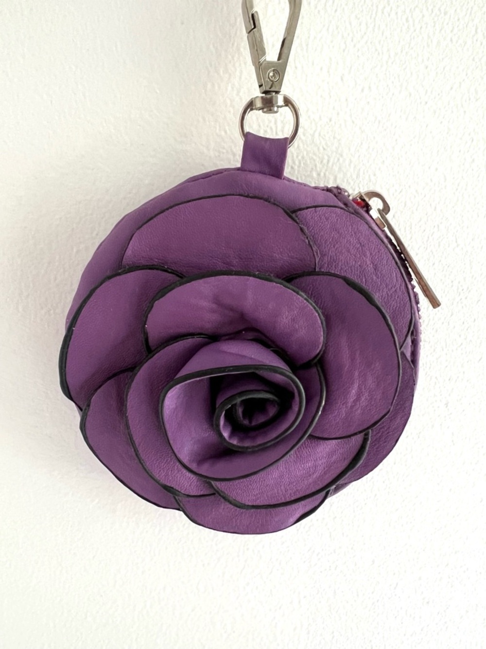 small purple 3D flower wristlet